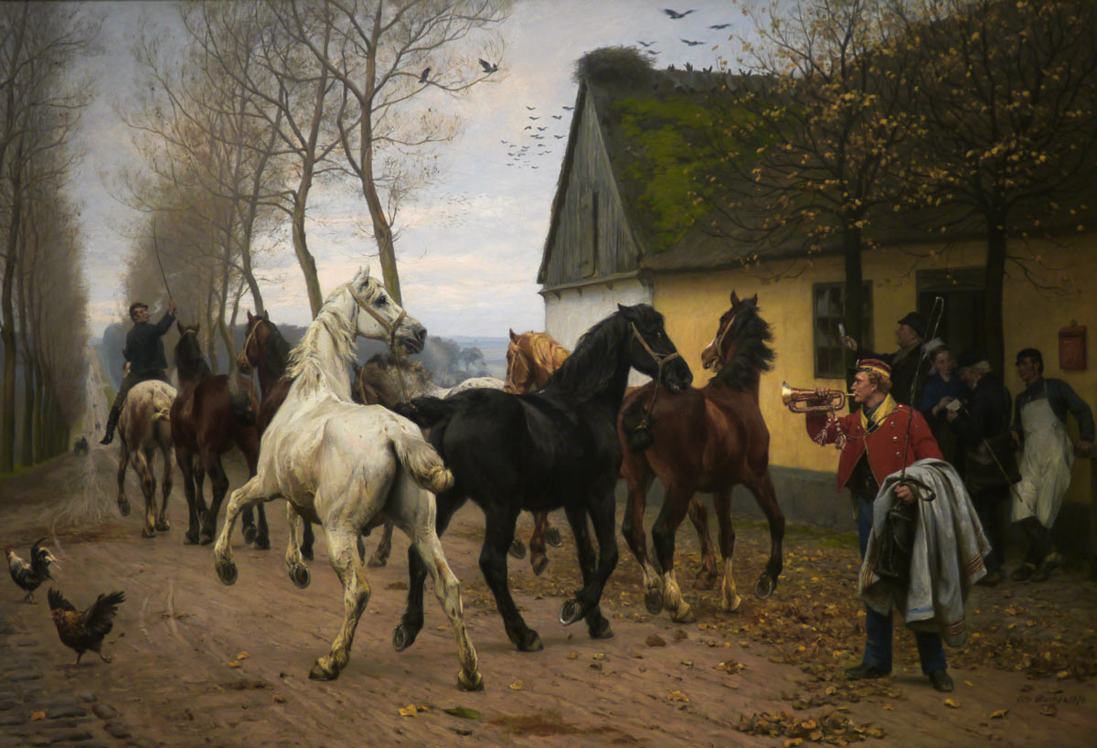 P1100382.jpg - 1878 - Otto Bache "A string of horses outside an Inn"