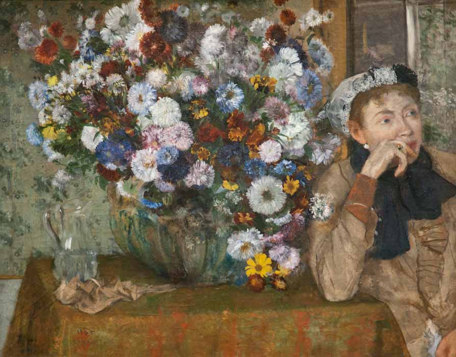 P1130979-1.JPG - A woman seated next to a vase. Degas. 1865